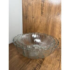 Vintage Arcoroc Arcade Bengale Clear Glass Bowl Set